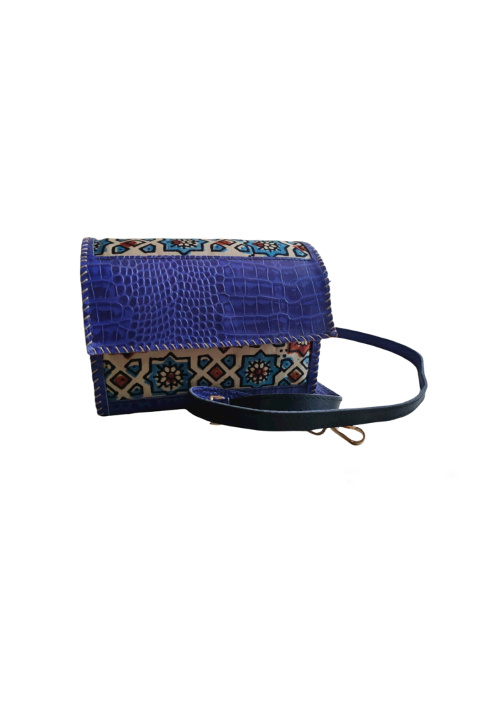 Traditional Kutch Patchwork Silk Leather Flap Sling Bag 27