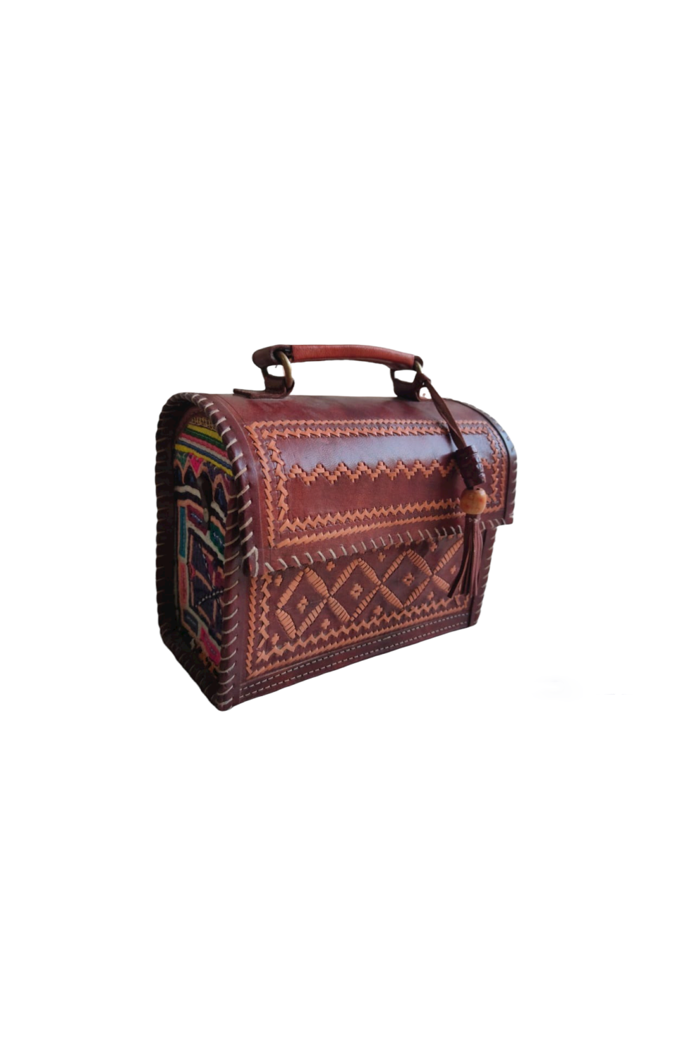 Traditional Kutch Mashru Silk Leather Flap Clutch / Wallet 107 main image 1